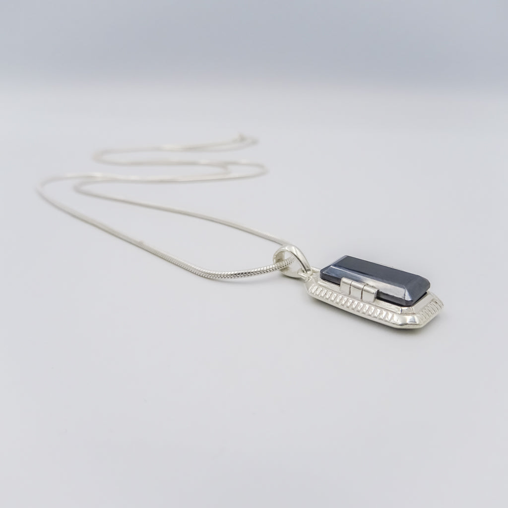 Silver Men's Necklace with Signature Pyrite Pendant