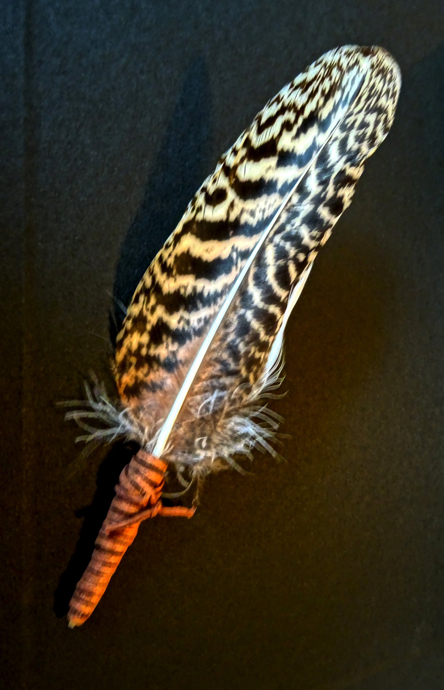 small sacred smudging fan, natural feathers