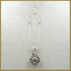 Silver Sphere Necklace Adorned with Pink Agate and Rose Quartz