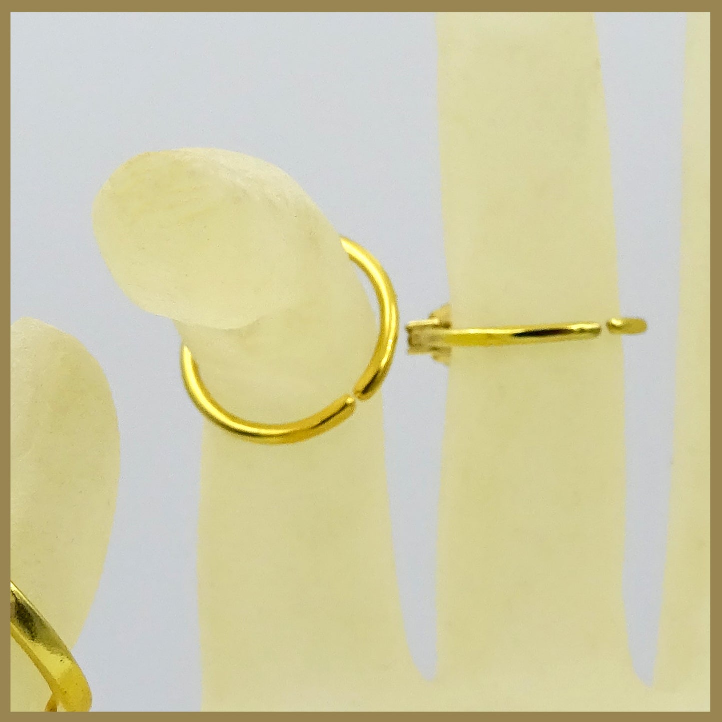 Adjustable Gold-Plated Silver Ring with Iolite and Quartz