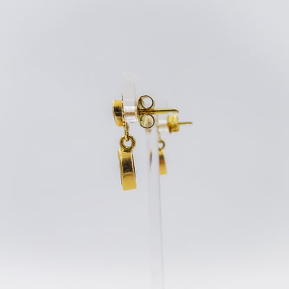 18K Gold Leaf Earrings with Marquise-Cut Amethyst