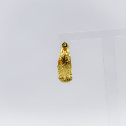 18K Gold Filigree single Earring with Sapphire and Pearl