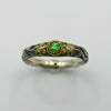 "Glamorous Fusion: Exquisite Gold and Silver Ring with Tsavorite and Diamonds"