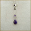 Silver Necklace with Amethyst and Charoite Gemstones