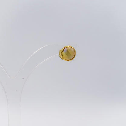 18k Gold Floral Opal Stud Earring | Handmade Flower Design | Healing Opal Jewelry