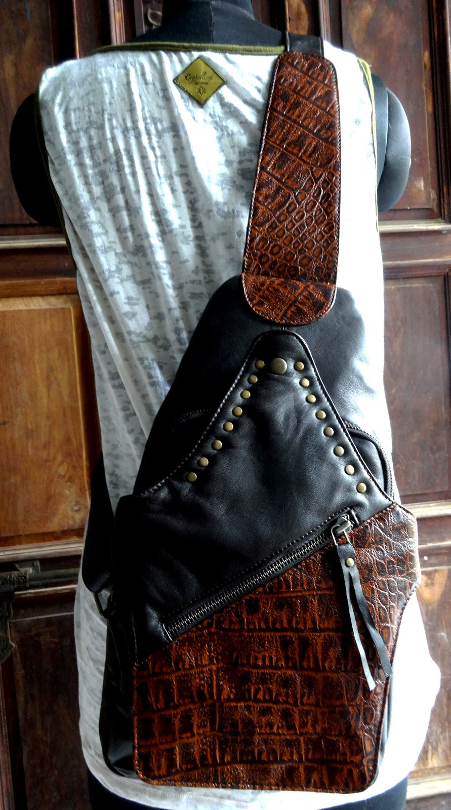 Unisex Leather backpack ,side bag