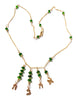 Gold filled necklace with gemstones,Tsavorite with hebrew letters of love Ahava