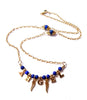 Gold filled necklace with gemstones,Lapis lazuli ,letters of angel and angel wings