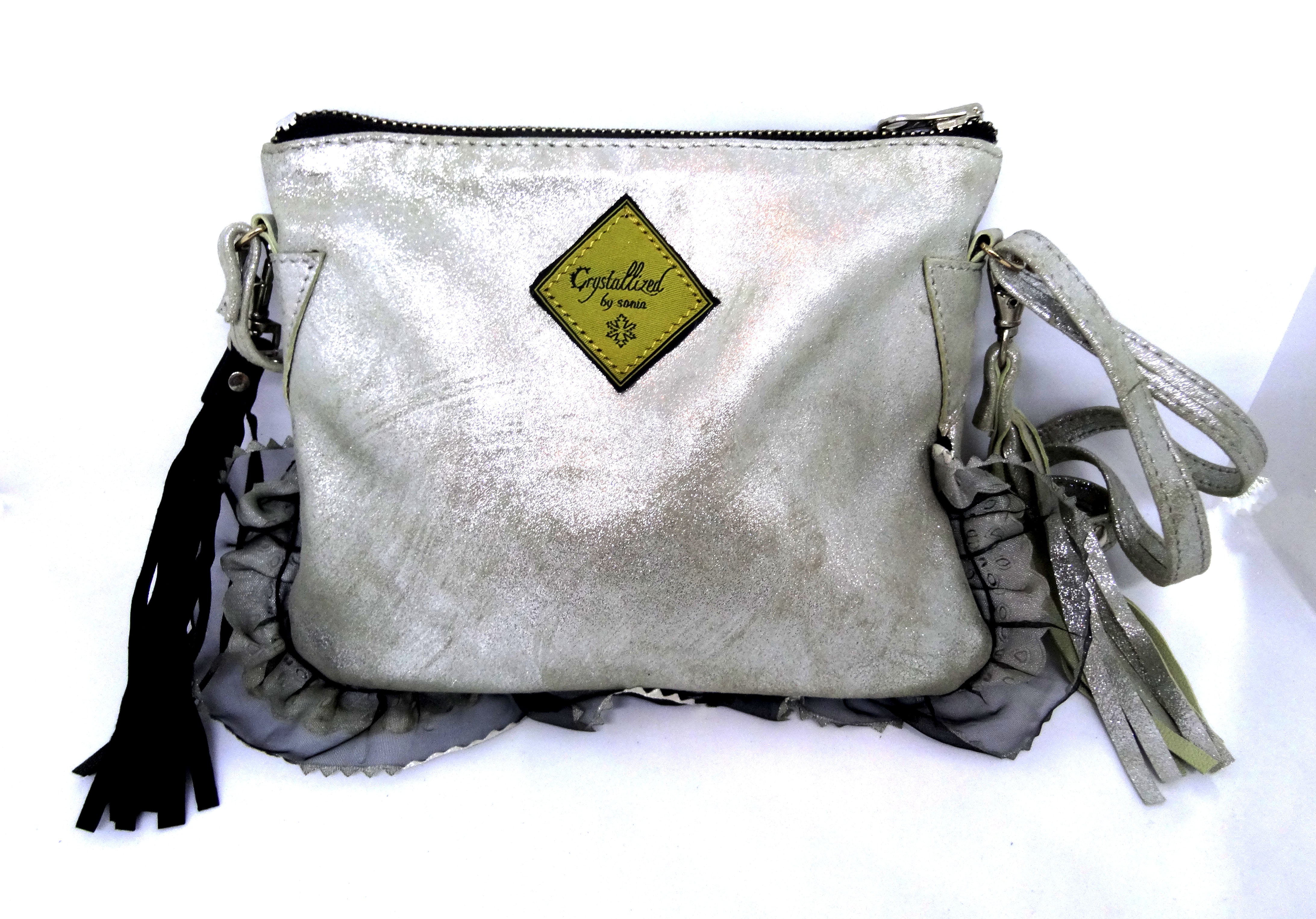 Massini Silver Metallic Clutch Purse Evening Bag Snap Closure | eBay