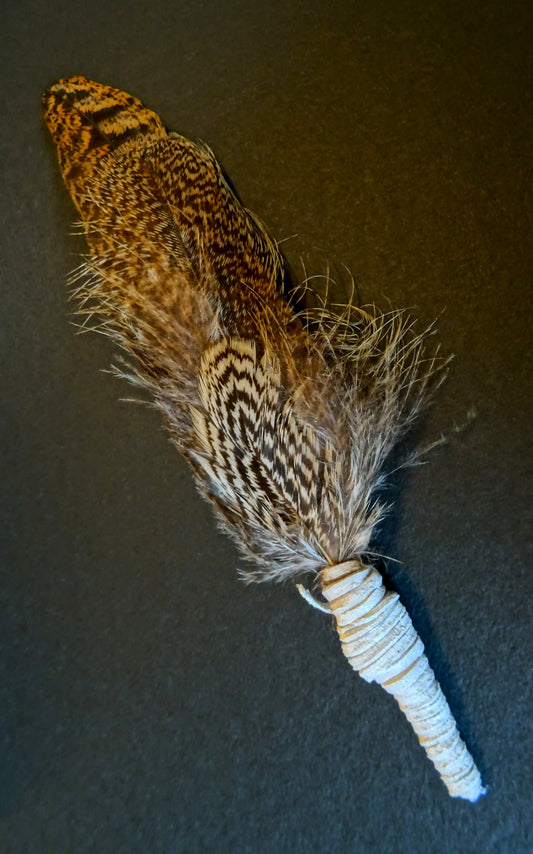 small sacred smudging fan, natural feathers