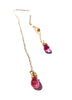 Gold filled earring with pink Tourmaline drop