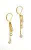 Gold filled earrings with gemstones,white pearls