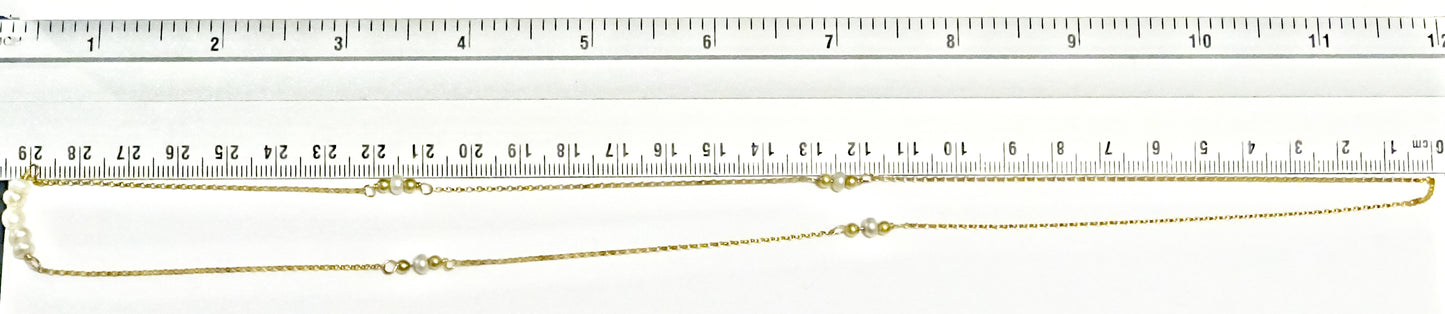 Gold filled necklace with gemstones,white pearl